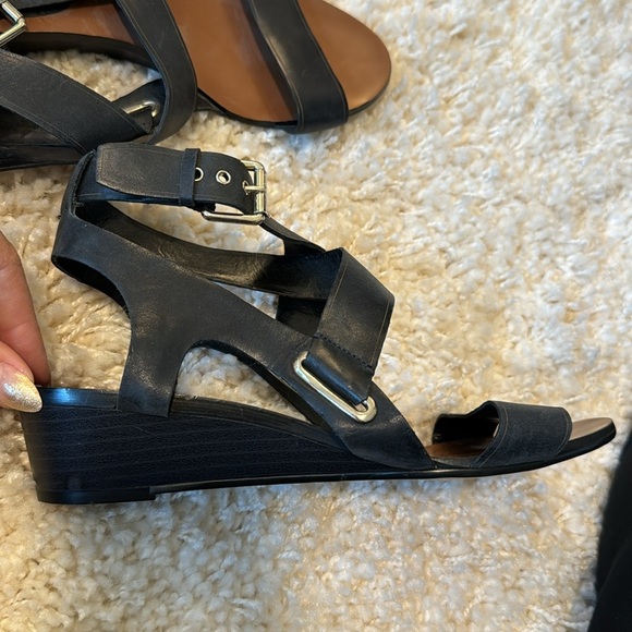 Enzo Angiolini Womens Leather Open Toe Strappy Low Heel Sandals Black Size 8 - Picture 3 of 5